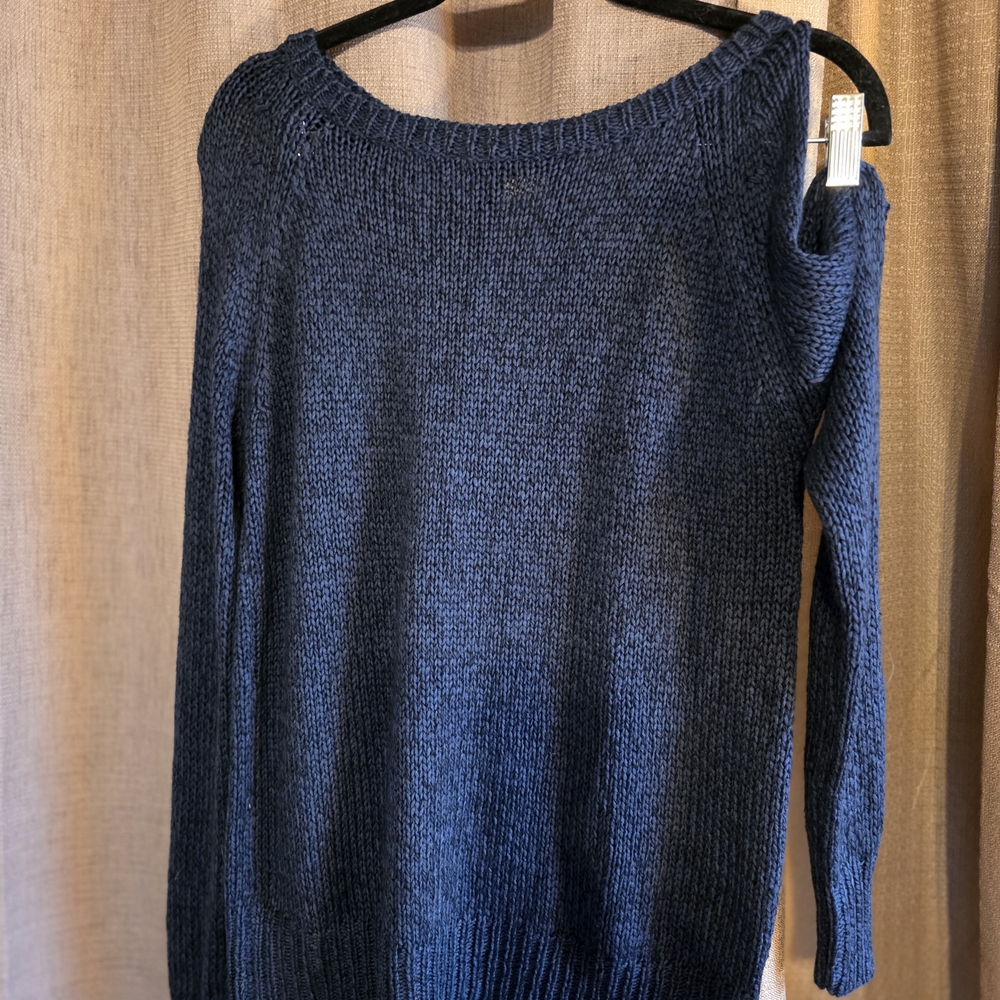 Alya Navy Off-the-Shoulder Sweater